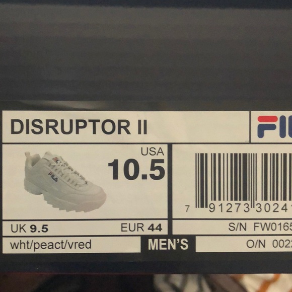 Brand New Never Worn Fila Disruptor II size 10.5 in men’s NIB - Picture 2 of 2